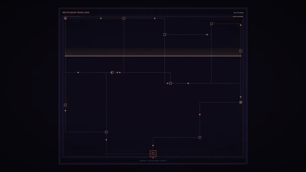 Futuristic Rectilinear Track Lock HUD Interface 4K Wallpaper