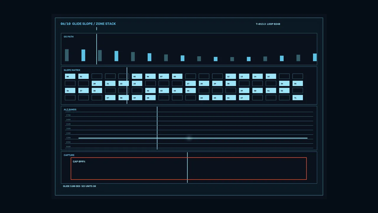 Futuristic Glide Slope HUD Telemetry Dashboard Wallpaper