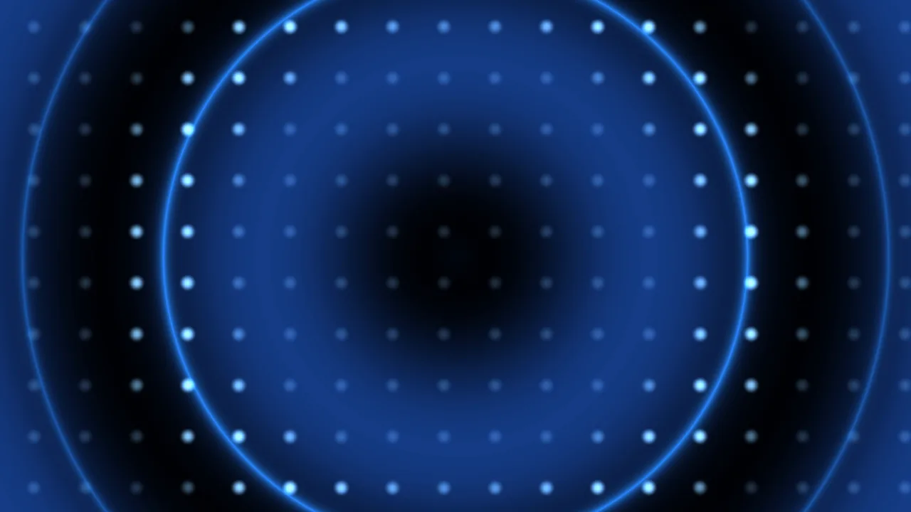 Blue Concentric Rings and Dotted Grid 4K Wallpaper