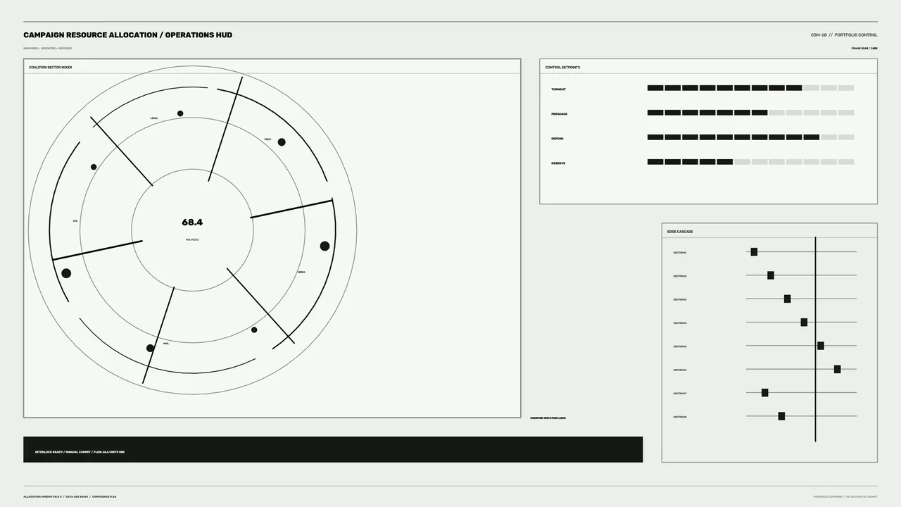 Campaign Resource Allocation Operations HUD Dashboard, 4K Sci-Fi Wallpaper