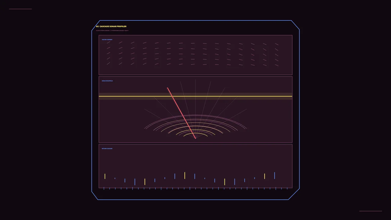 Sonar Data Stream Monitor HUD 4K Sci-Fi Wallpaper