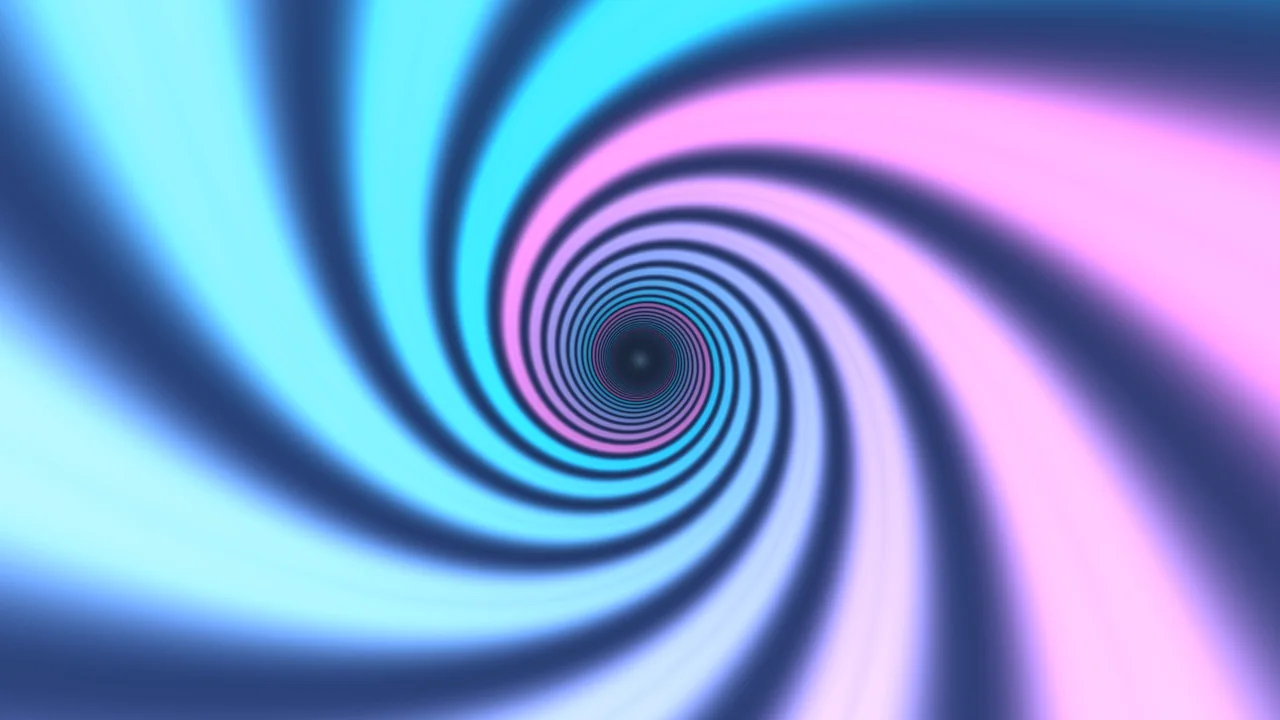 Luminous Cyan and Pink Spiral Tunnel 4K Wallpaper