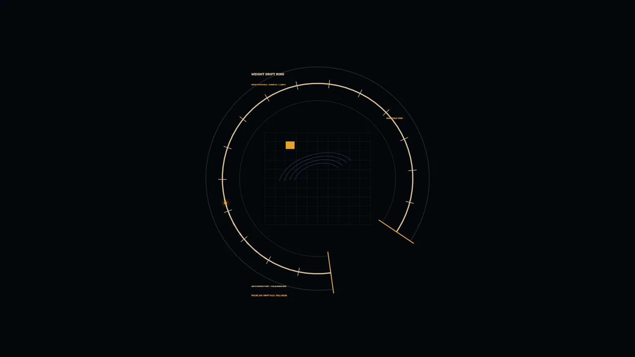Futuristic Circular Telemetry HUD with Grid Scanner