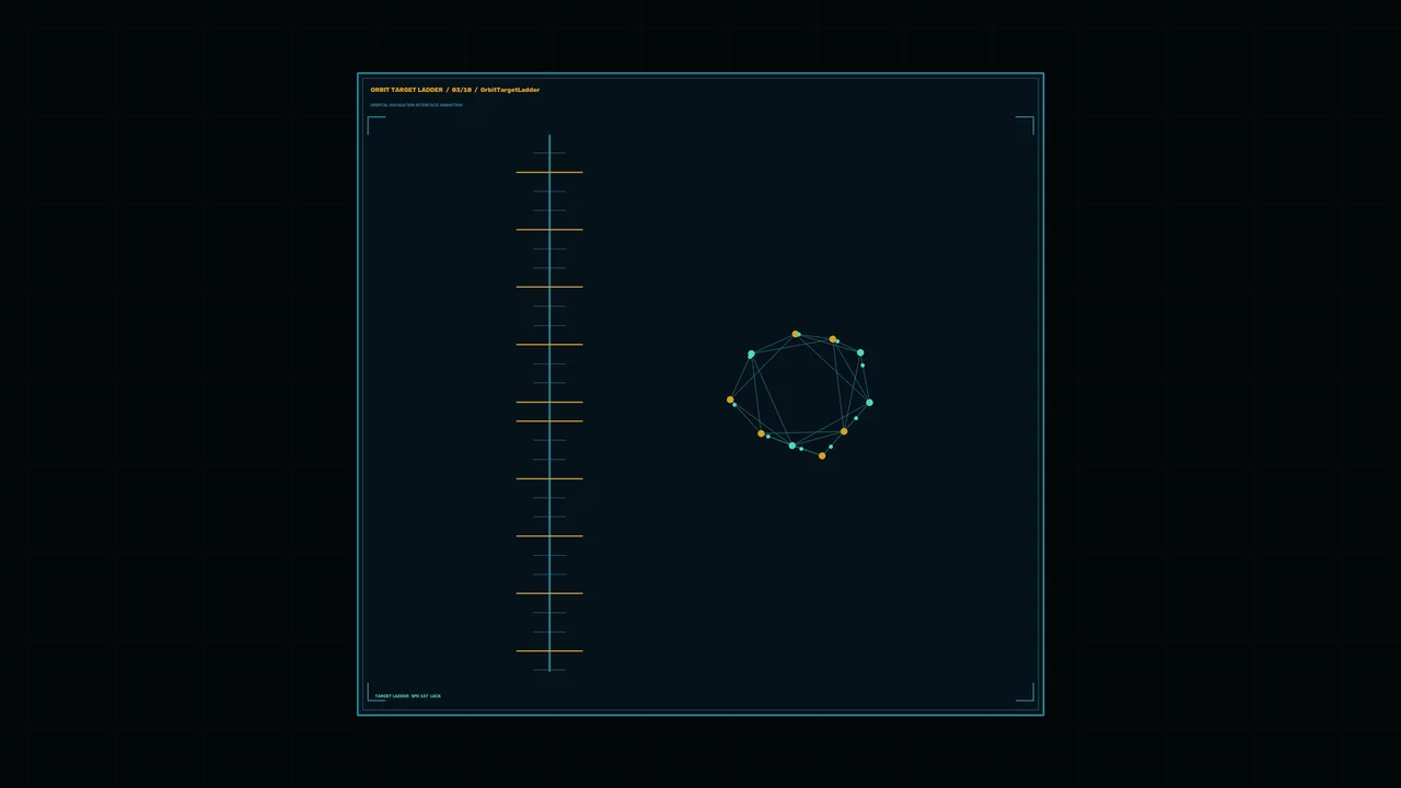 Orbital Navigation HUD with Target Ladder and Telemetry Network 4K Wallpaper