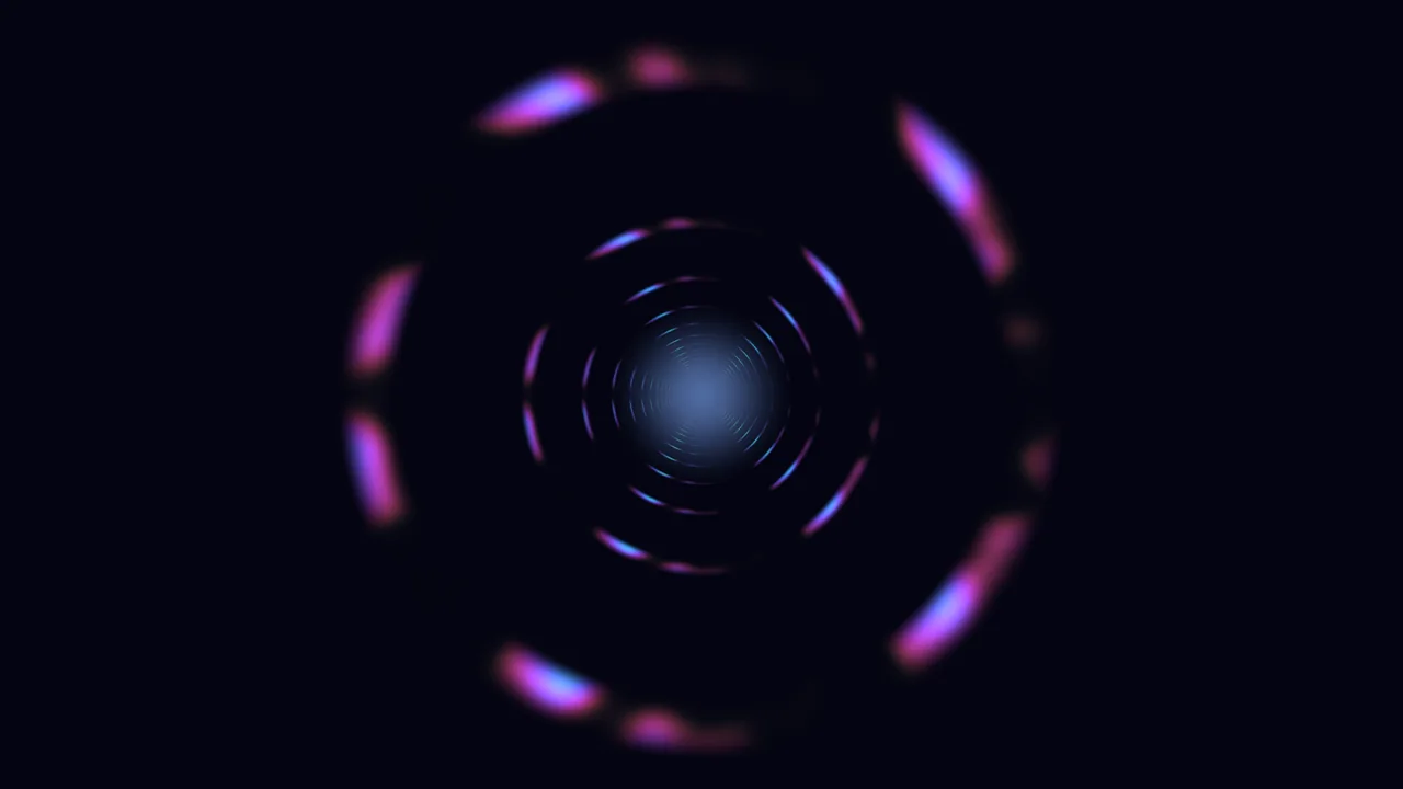 Circular Sci-Fi Scanner HUD Wallpaper with Neon Blue and Magenta Rings