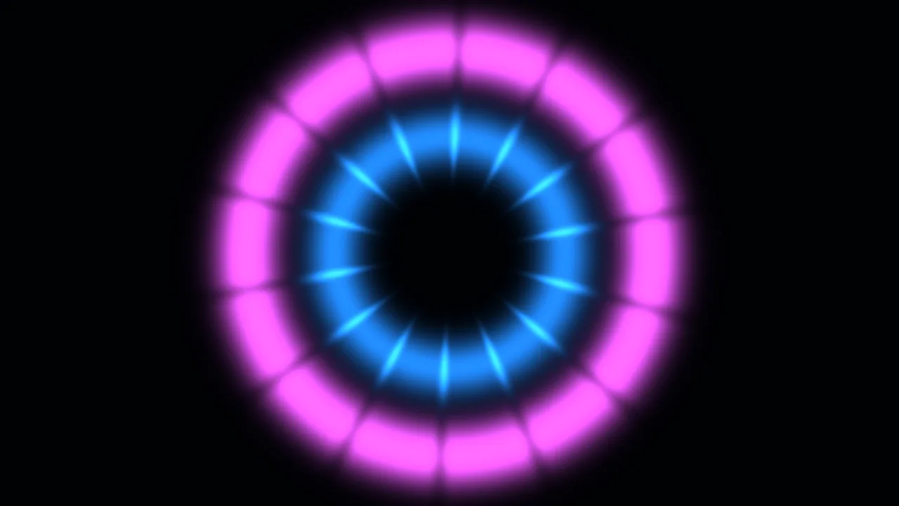 Neon Magenta and Blue Circular HUD Scanner Interface, 4K