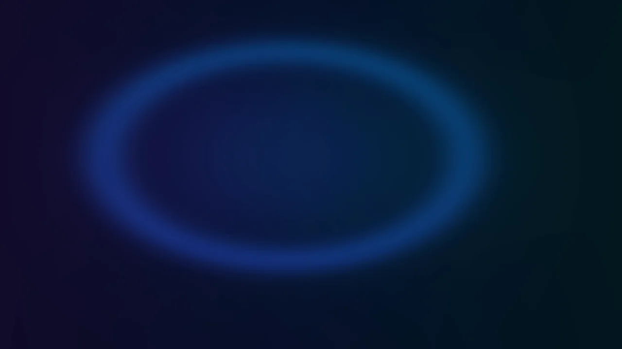 Blue Glowing Oval Fog Ring on Dark Navy Abstract Background 4K Wallpaper