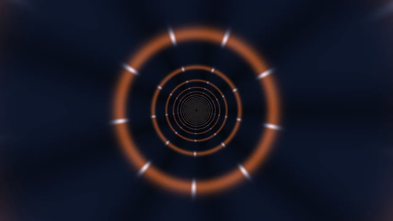 Glowing Orange Concentric Ring Tunnel 4K Wallpaper