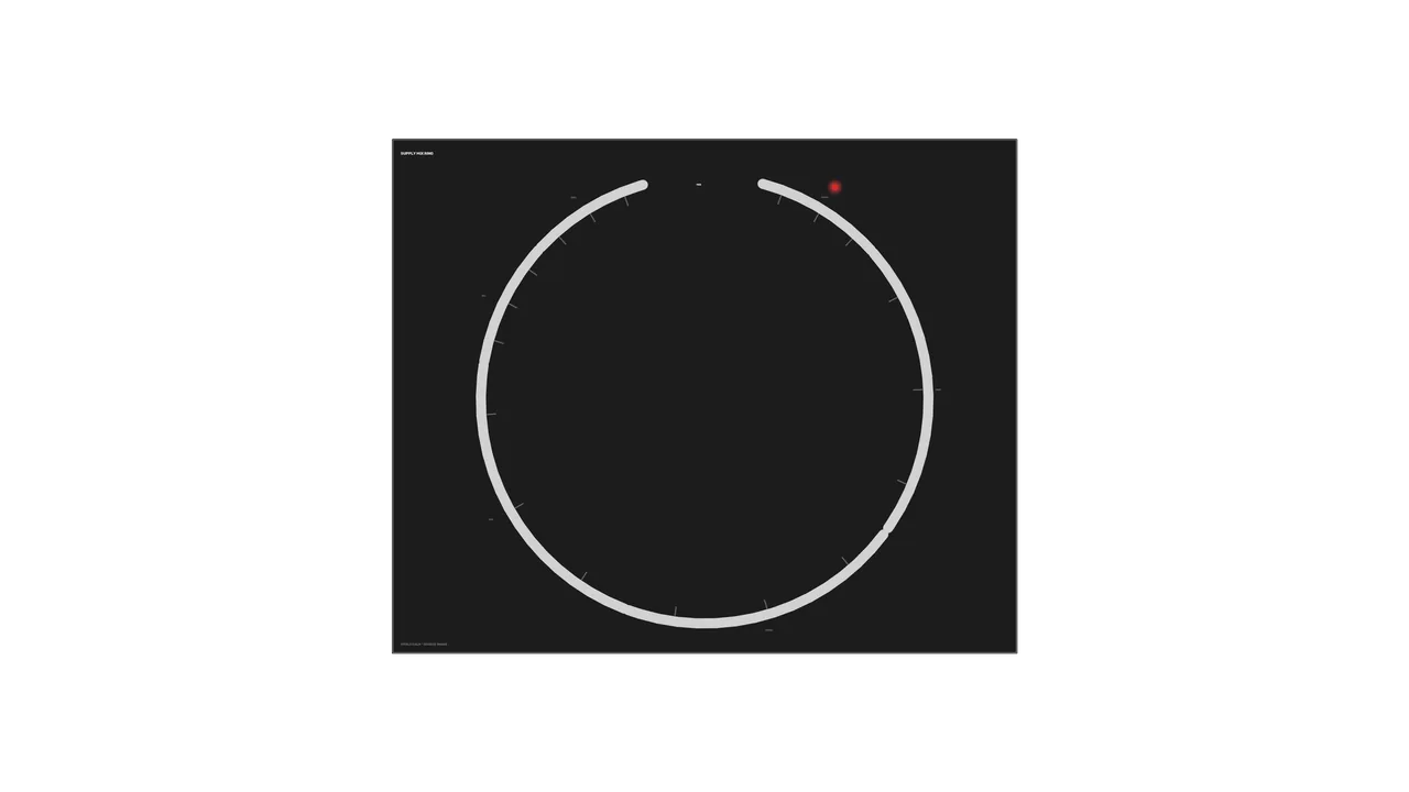 Circular Monitoring HUD with Ring Gauge and Red Status Indicator