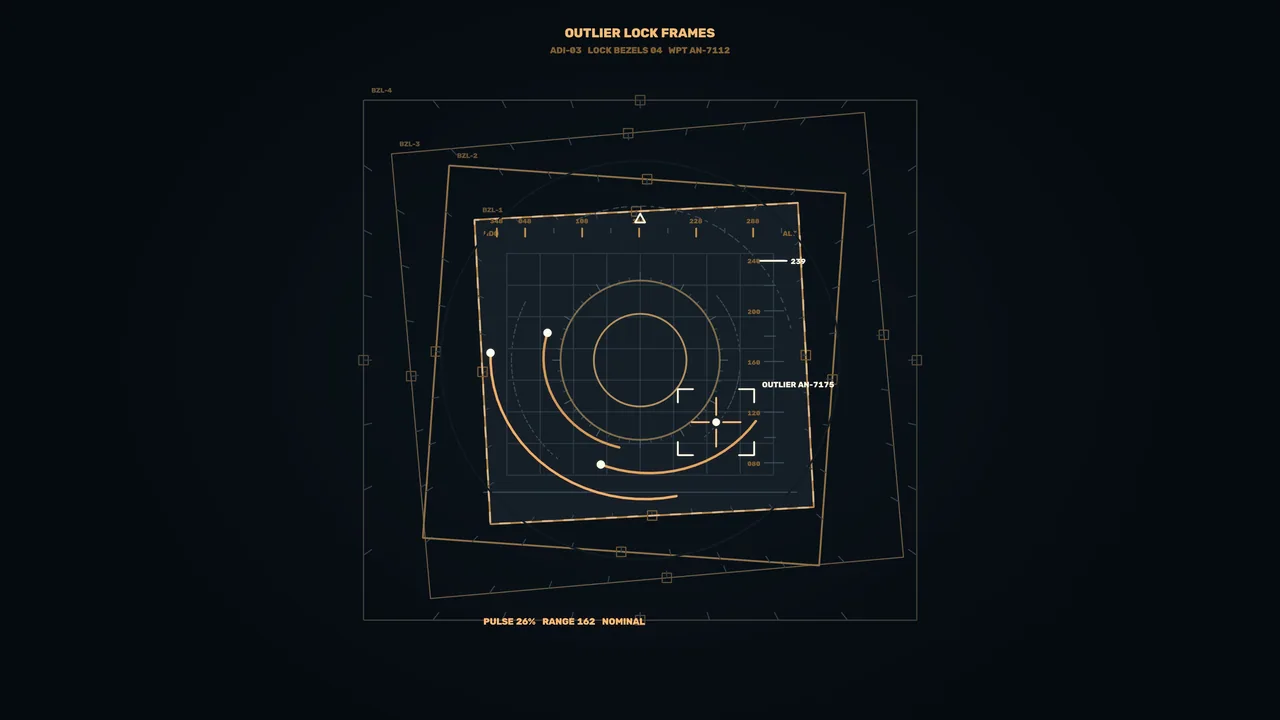 Science Fiction Anomaly Detection HUD with Concentric Scanner and Telemetry Grid