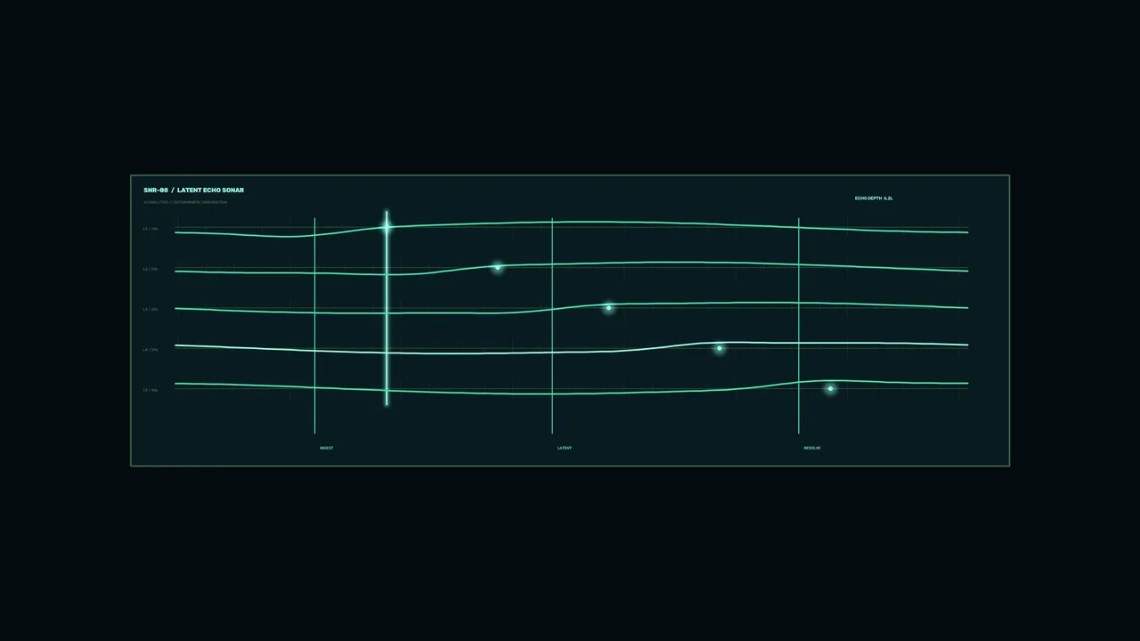Latent Echo Sonar Graph HUD Dashboard – Teal 4K Wallpaper