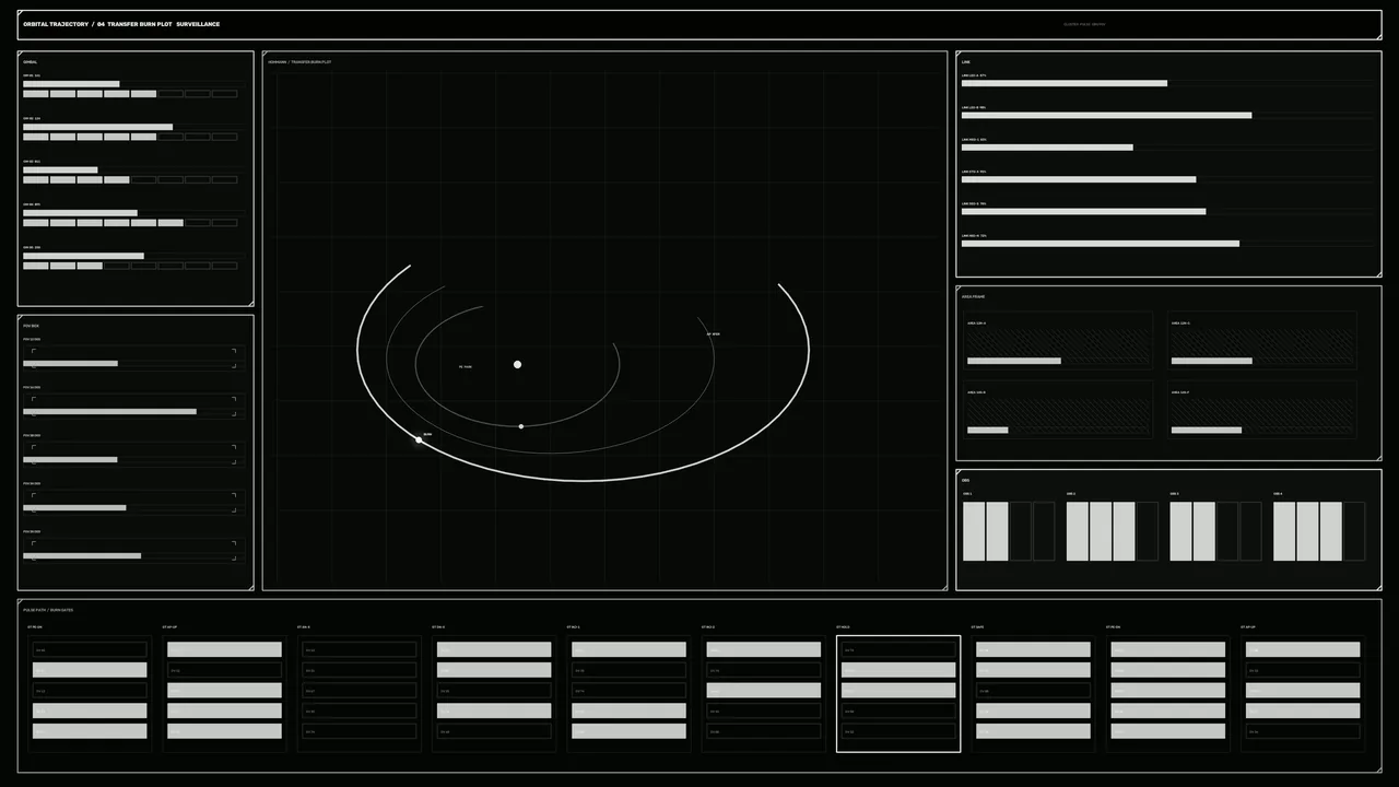 Orbital Trajectory Transfer Burn HUD 4K Sci-Fi Wallpaper