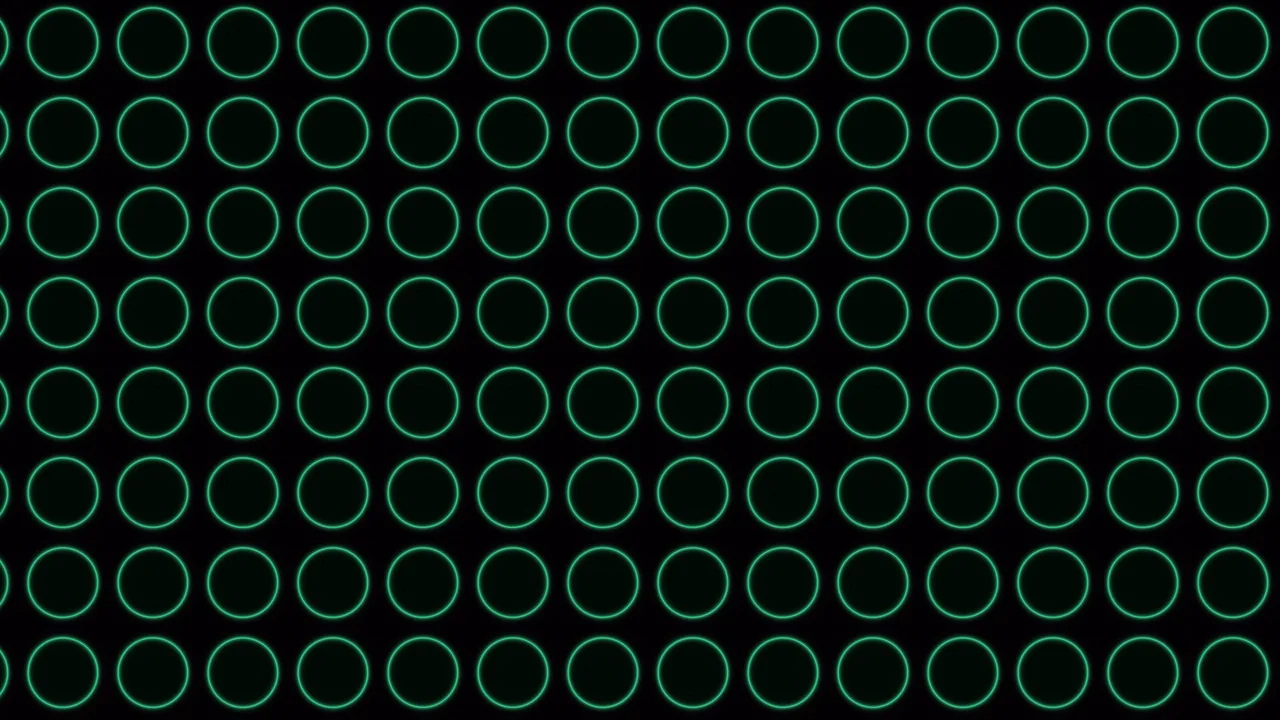 Neon Green Circle Grid on Black 4K Wallpaper
