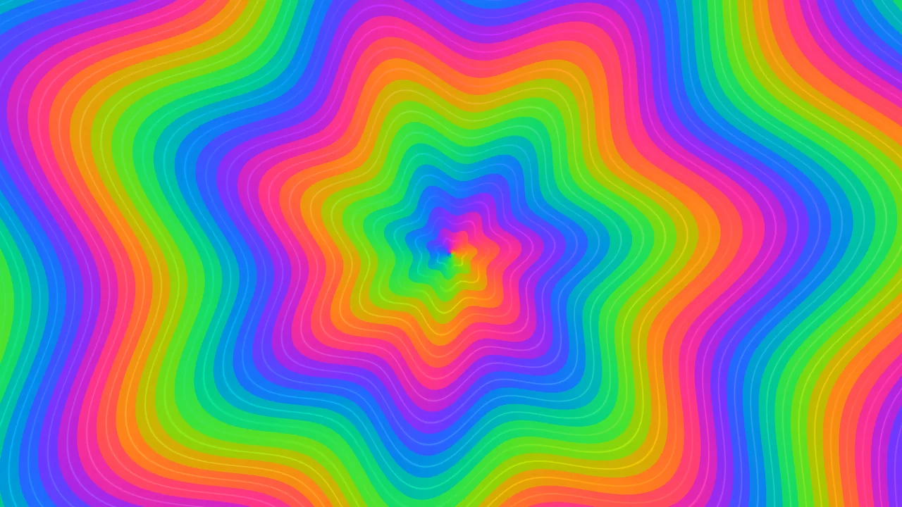 Rainbow Concentric Contour Waves 4K Wallpaper