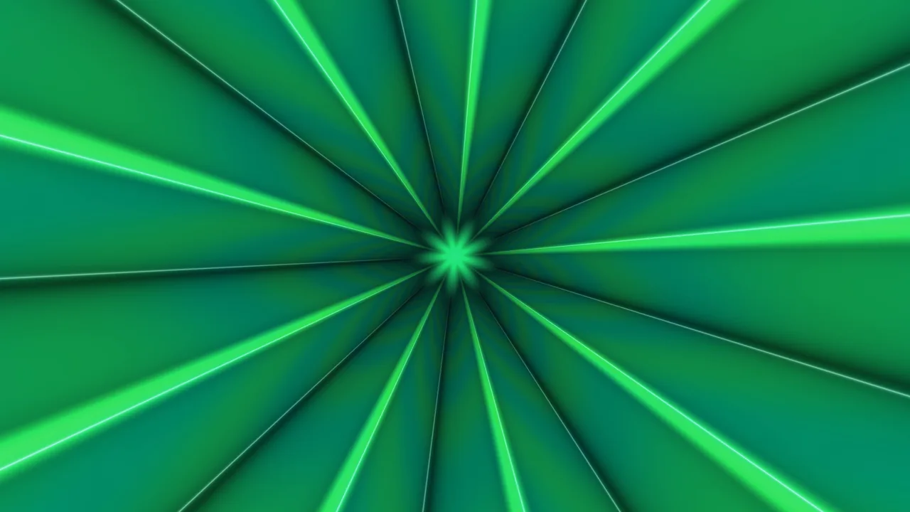 Emerald Radial Portal with Converging Light Rays