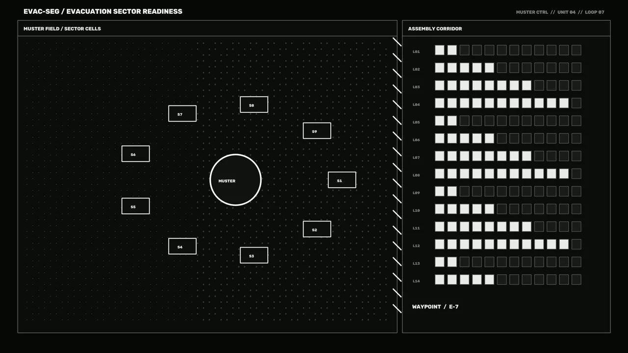 Evacuation Sector Readiness Sci-Fi HUD 4K Wallpaper