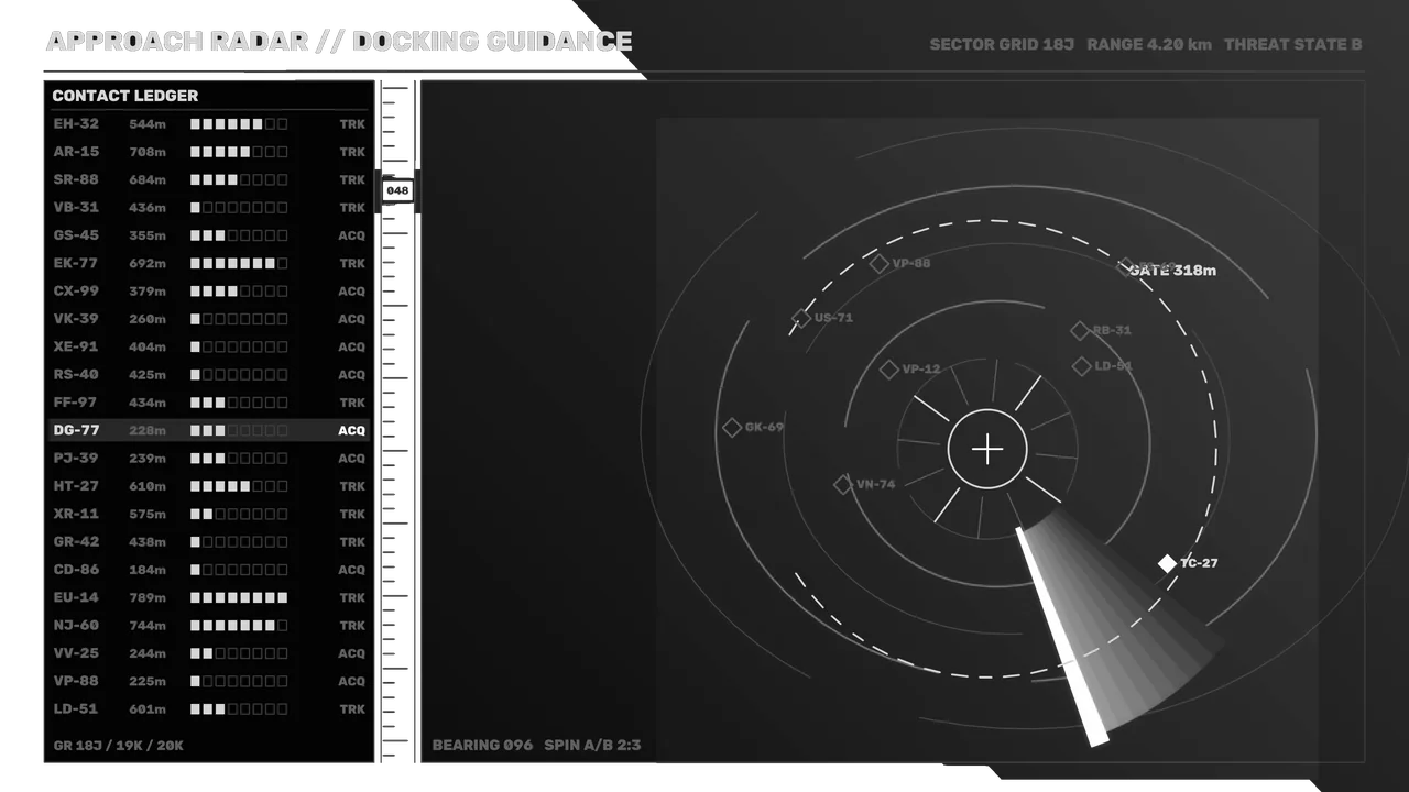 4K Sci-Fi Docking Guidance Radar HUD Wallpaper