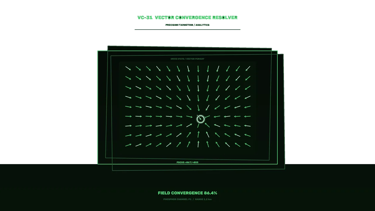 Green Vector Convergence Targeting HUD 4K Wallpaper