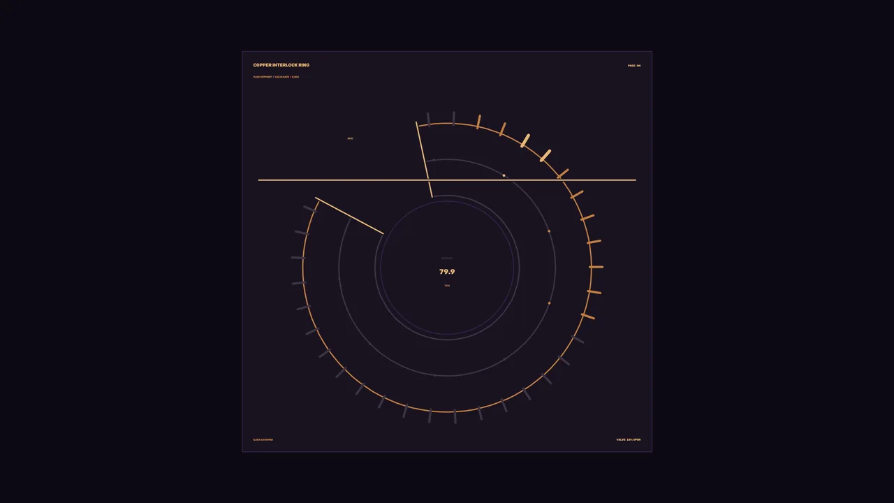 Copper Circular Telemetry HUD Screen Graphic