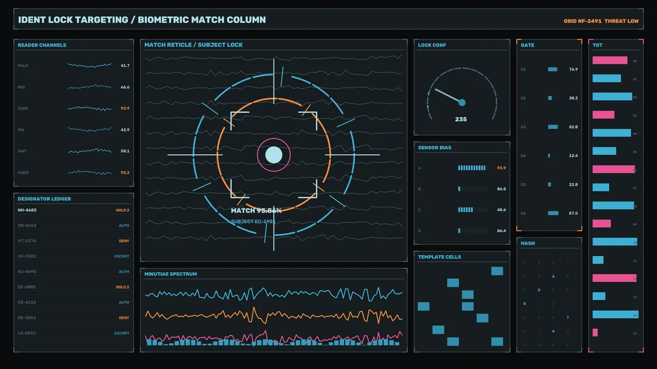 Biometric Match Target Lock HUD 4K Sci-Fi Wallpaper
