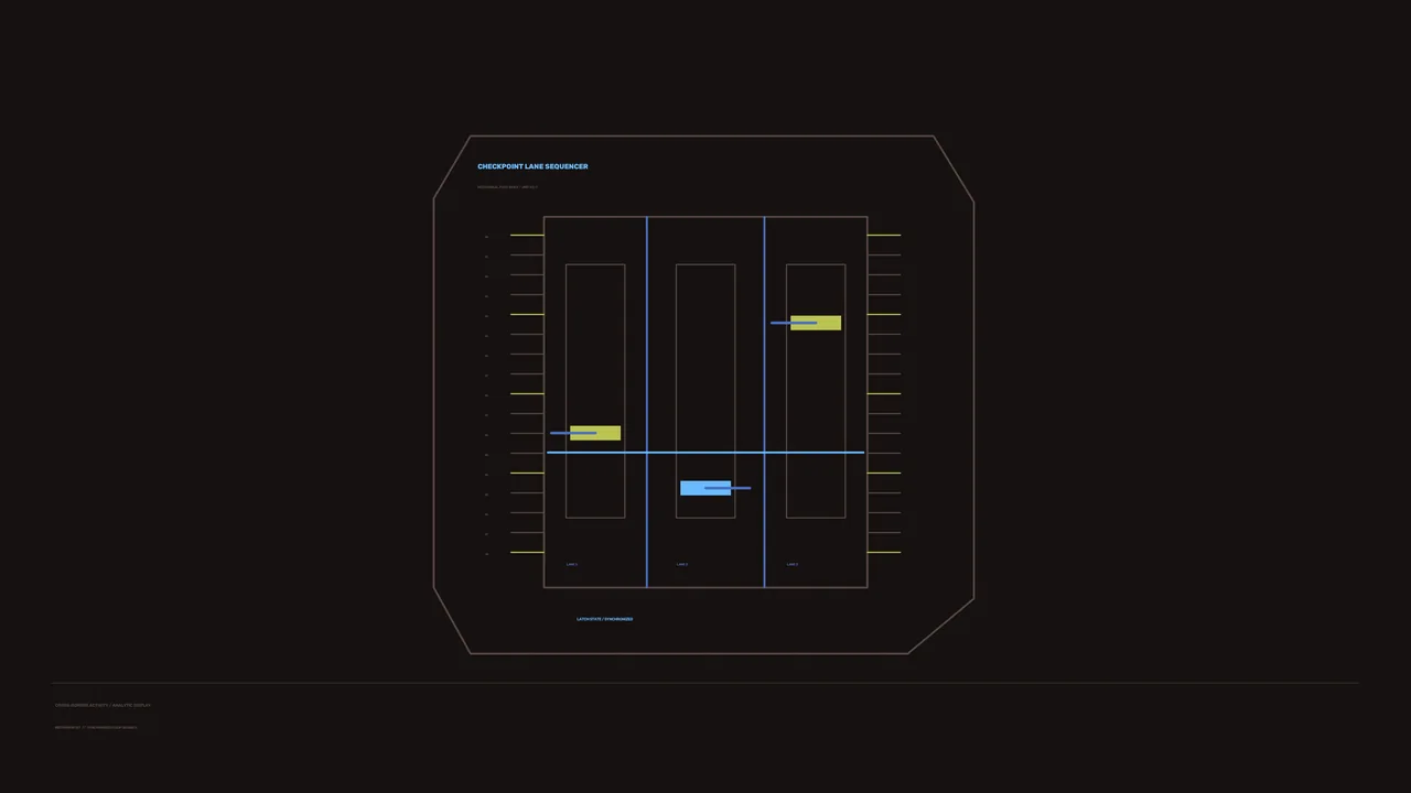 Checkpoint Lane Sequencer HUD 4K Sci-Fi Wallpaper