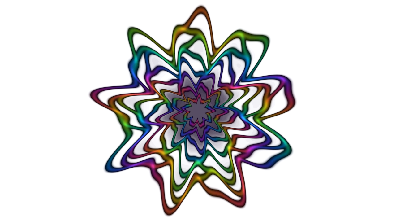 Fluorescent Multicolor Mandala on Black 4K Wallpaper