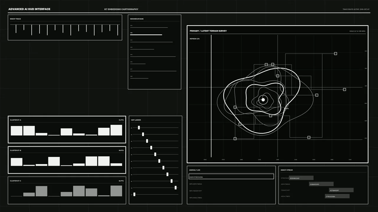 Monochrome Terrain Survey HUD Dashboard 4K Wallpaper