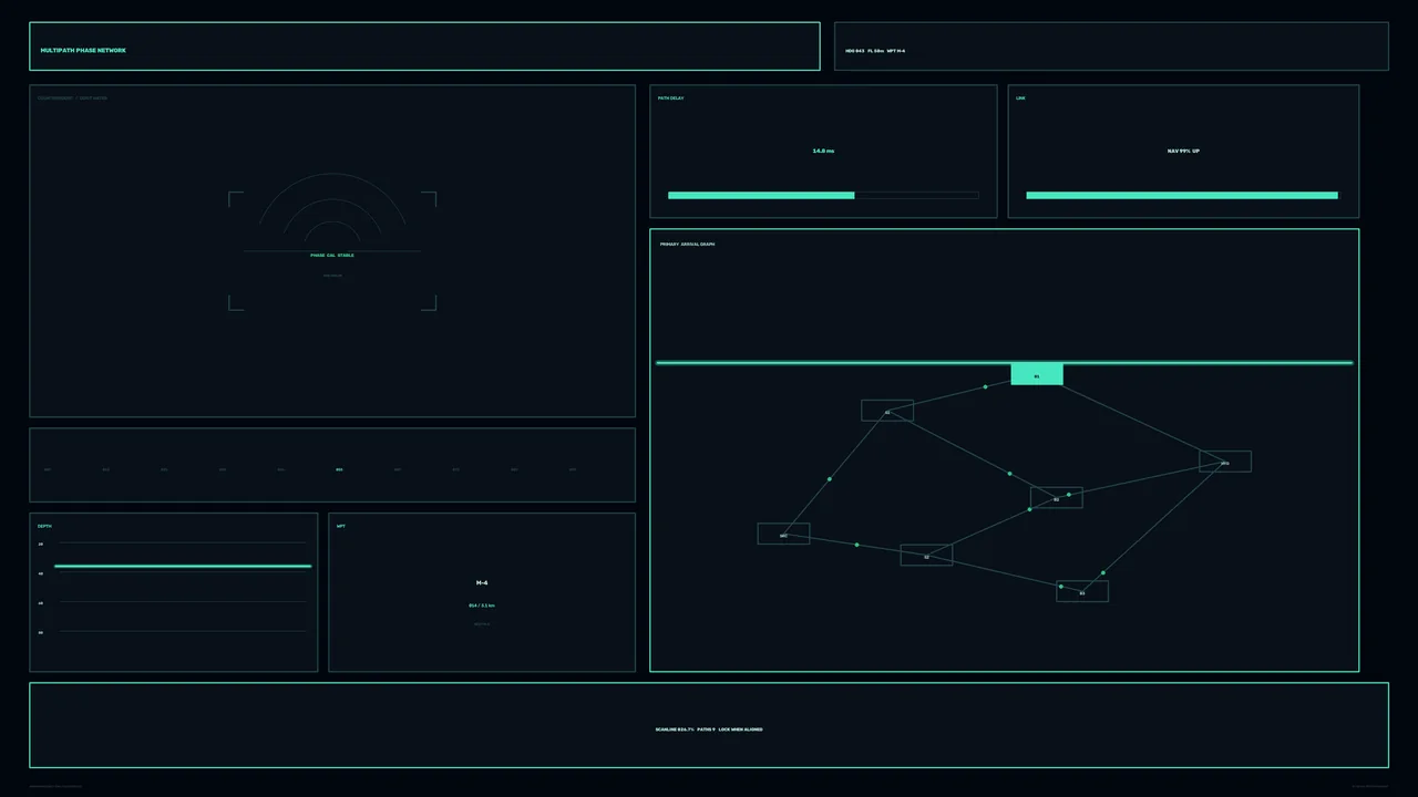 Network Monitoring HUD with Telemetry Panels 4K Sci-Fi Wallpaper