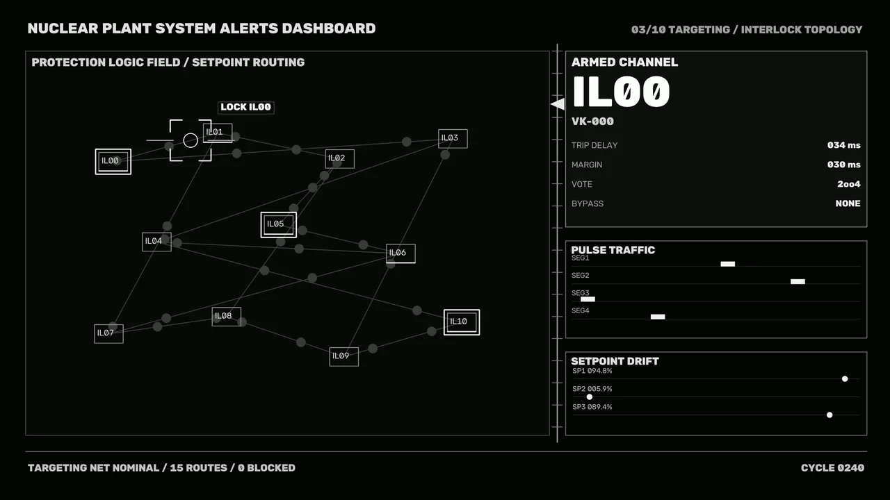 Nuclear Plant System Alerts Dashboard HUD 4K Wallpaper