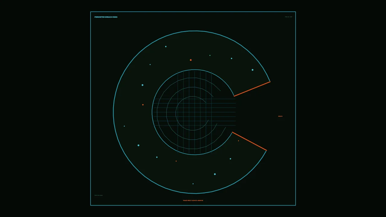 Cyan Orange Circular Radar HUD 4K UHD Wallpaper