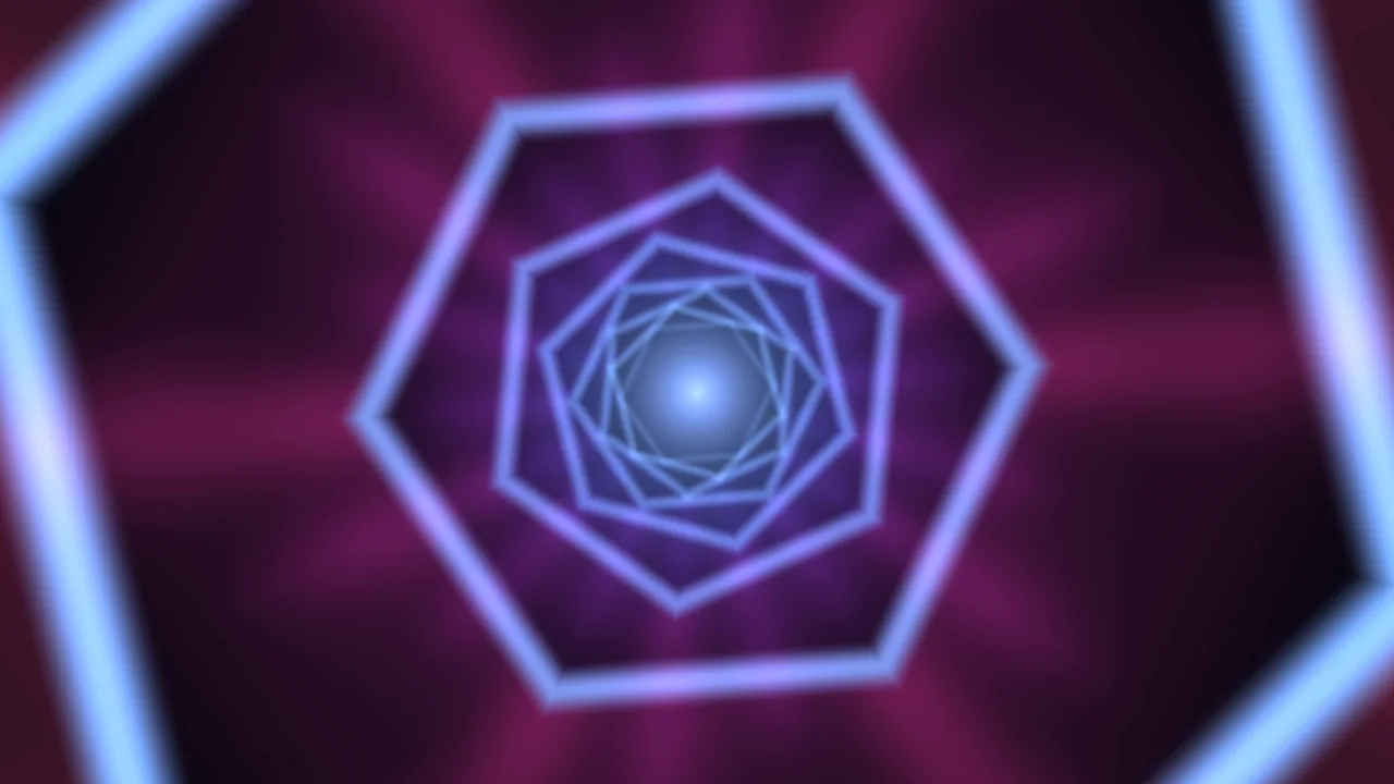 Glowing Concentric Polygon Gateway 4K Wallpaper