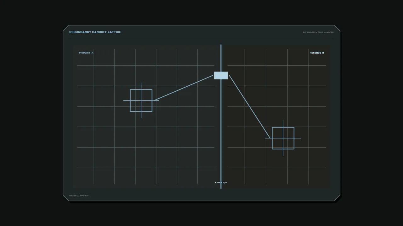 4K Sci-Fi Redundancy Handoff Lattice HUD Dashboard Wallpaper