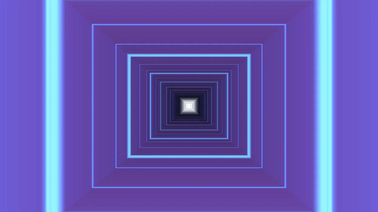 Futuristic Purple and Cyan Concentric Portal Tunnel 4K Wallpaper