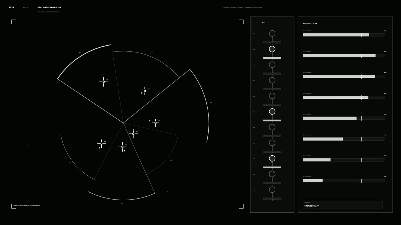 Monochrome Sector Radar Telemetry HUD 4K Wallpaper