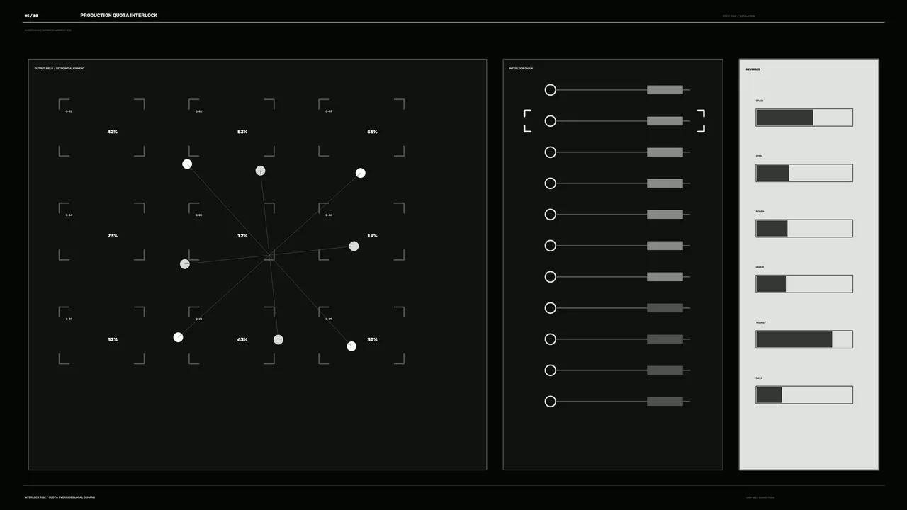 Monochrome Production Quota HUD Dashboard 4K Wallpaper