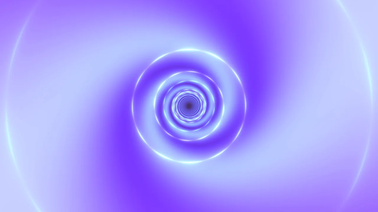 Abstract Neon Concentric Ring Tunnel in Violet and Cyan
