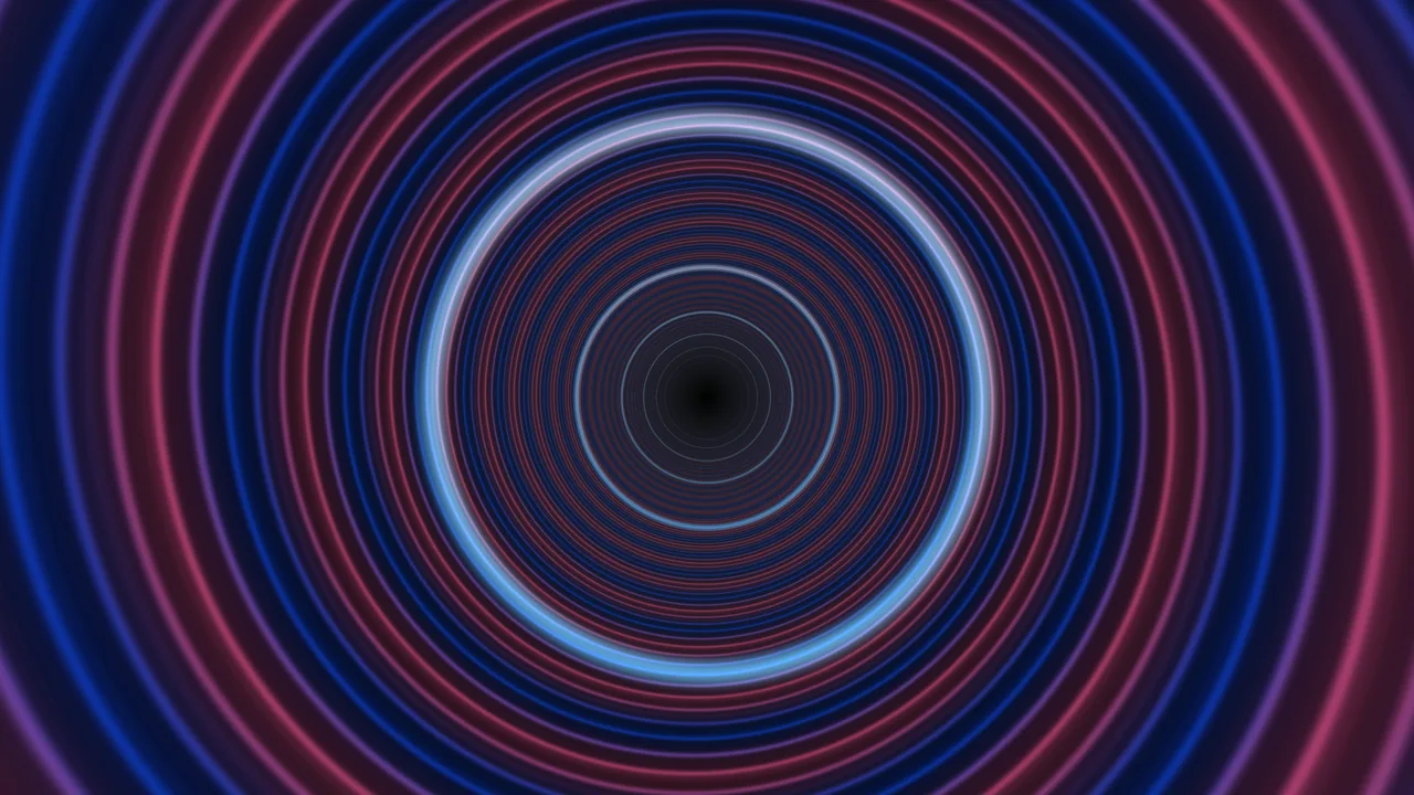 Blue and Magenta Concentric Energy Ring 4K Wallpaper