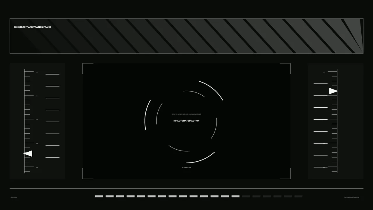 Monochrome Sci-Fi HUD Interface Wallpaper with Circular Scanner