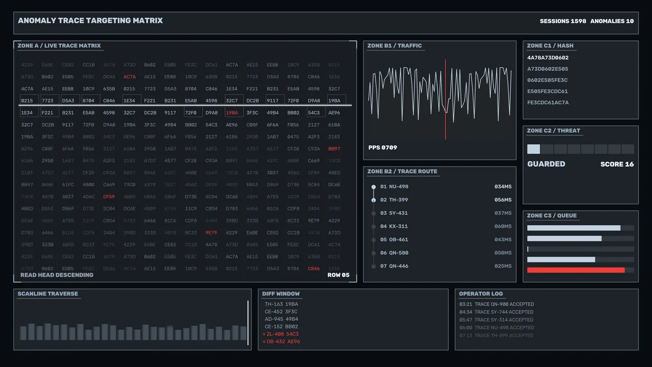 Anomaly Trace Targeting Matrix Sci-Fi HUD Wallpaper