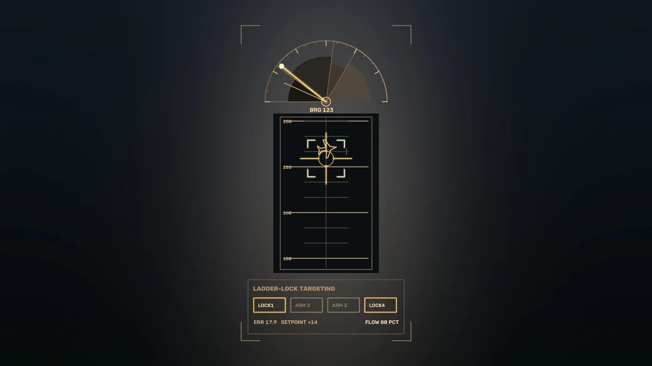 Amber Sci-Fi Targeting HUD Lock 4K Wallpaper