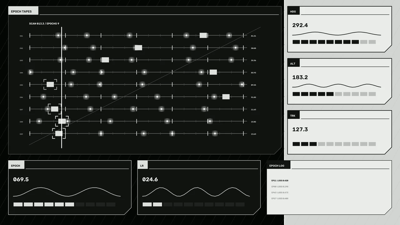 4K Sci-Fi Telemetry HUD Dashboard with Timeline and Waveform Panels