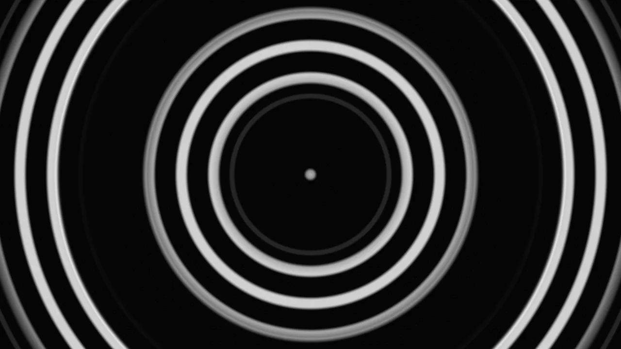 Monochrome Circular Scanner HUD with Concentric Range Rings