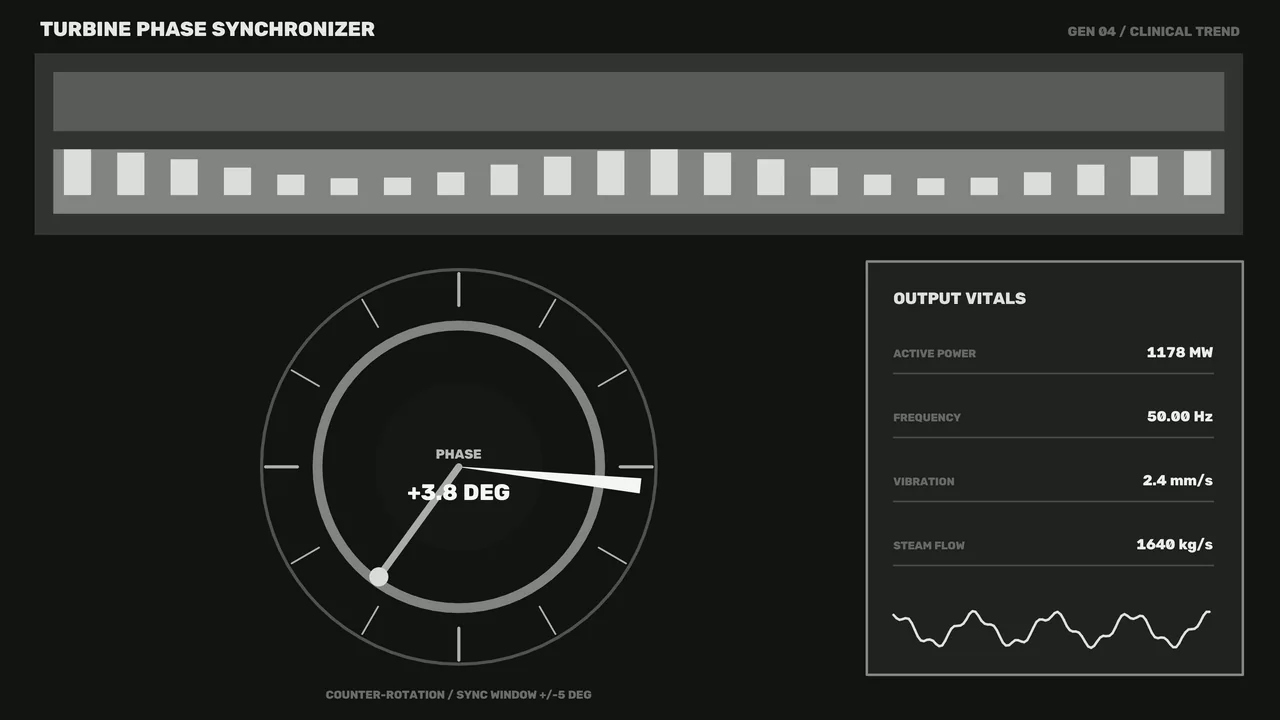 Industrial Turbine Phase Synchronizer HUD 4K Wallpaper