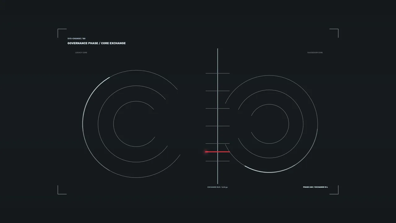 Symmetrical Circular Core Exchange Sci-Fi HUD 4K Wallpaper