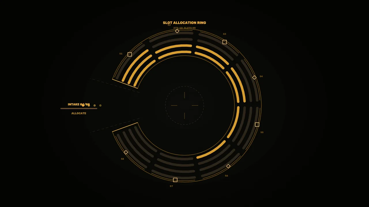 Amber Circular Slot Allocation HUD 4K Wallpaper