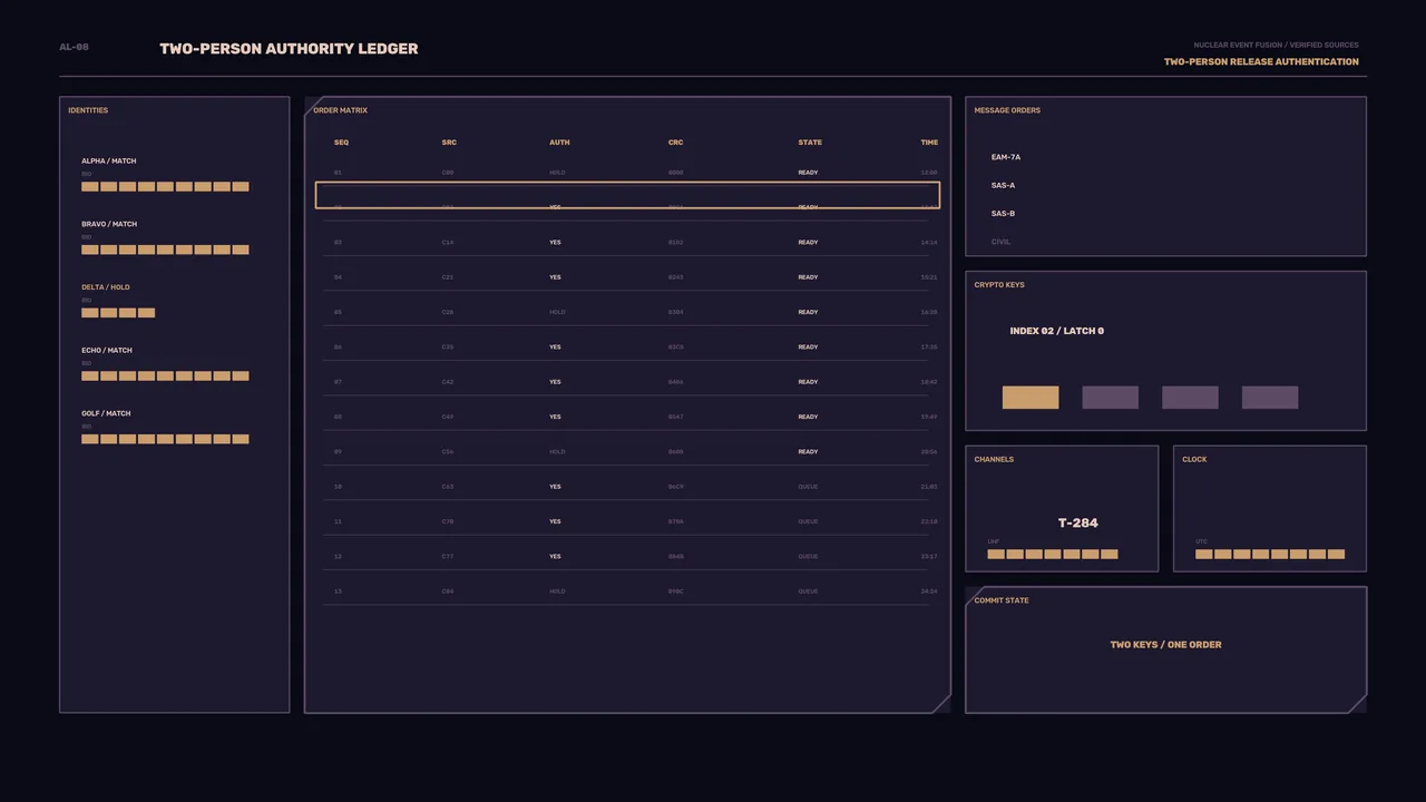 Two-Person Authorization Ledger Sci-Fi HUD Dashboard Wallpaper