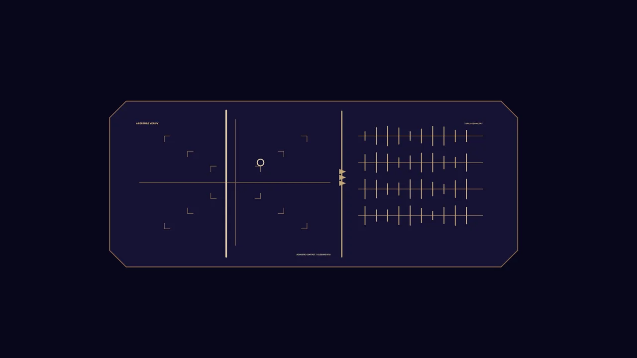 Amber Aperture Verification and Track Geometry HUD Wallpaper