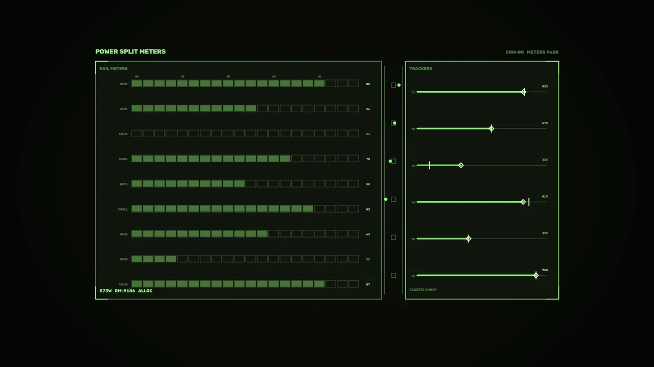 Green Compute Resource Monitor HUD 4K Sci-Fi Wallpaper