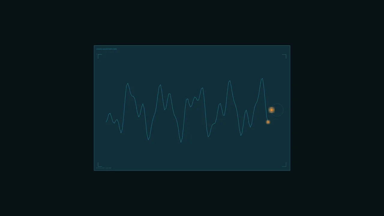Sci-Fi Waveform Telemetry HUD 4K Wallpaper