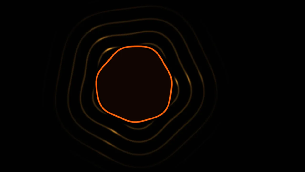 Orange Plasma Contour HUD Interface on Black 4K Sci-Fi Wallpaper